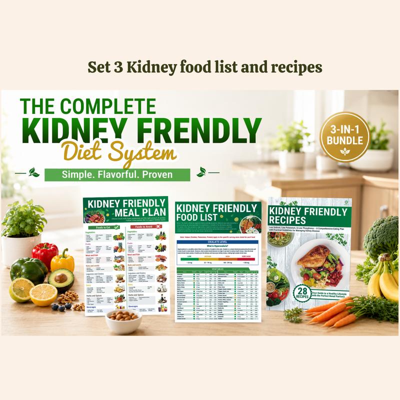 The Kidney-Friendly Food Guide — Simple Meal Charts, Grocery Lists & Easy Recipes